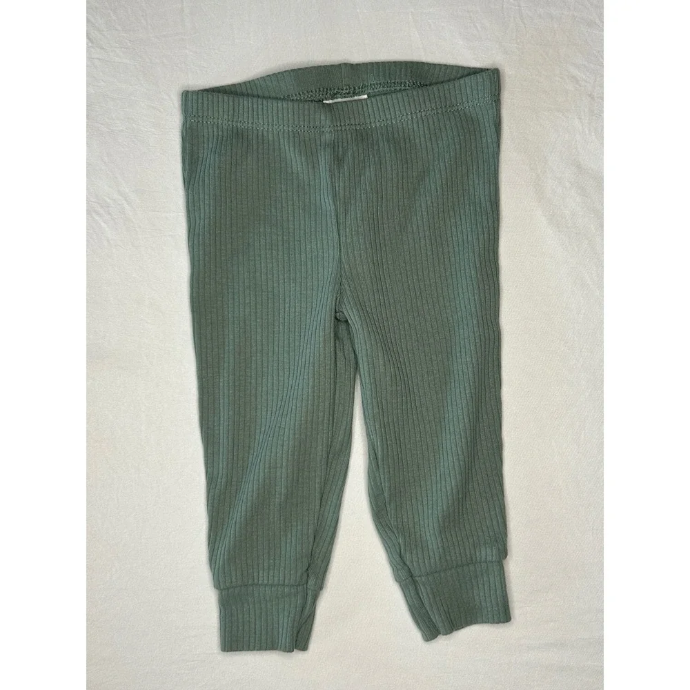Carter's Baby Girl Pants 9 Months Green Ribbed Leggings Toddler‎ Kid Outfit